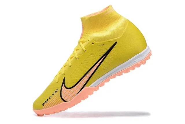 Nike Phantom GT Amarelo Laranja Chuteiras de futebol altas sock-fit Flyknit para gramado 4