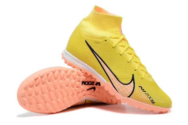 Nike Phantom GT Amarelo Laranja Chuteiras de futebol altas sock-fit Flyknit para gramado 6
