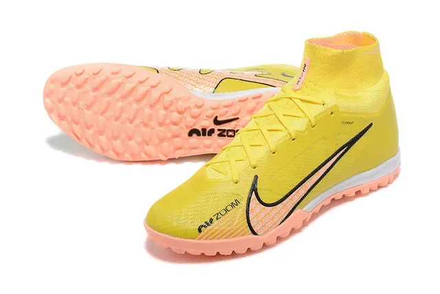 Nike Phantom GT Amarelo Laranja Chuteiras de futebol altas sock-fit Flyknit para gramado 7