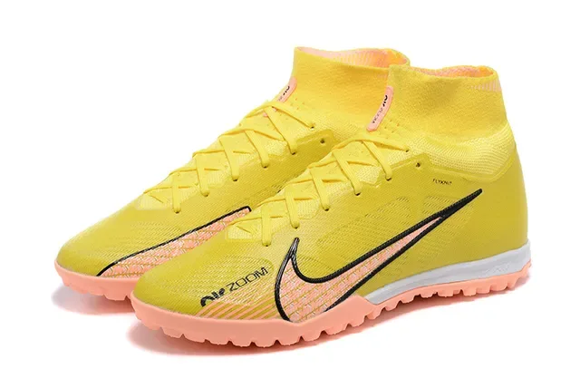 Nike Phantom GT Amarelo Laranja Chuteiras de futebol altas sock-fit Flyknit para gramado 8