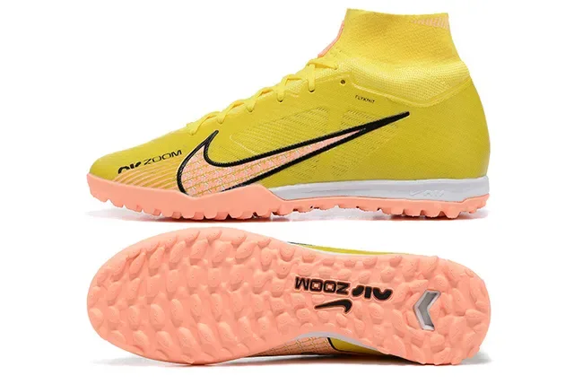 Nike Phantom GT Amarelo Laranja Chuteiras de futebol altas sock-fit Flyknit para gramado 9