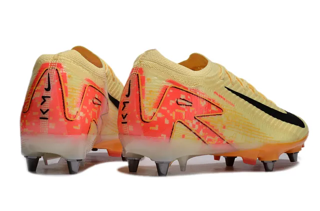Nike Phantom GT Yellow Orange Knit Upper Pixelated Graphic Overlay Firm-Ground Soccer Shoes 5