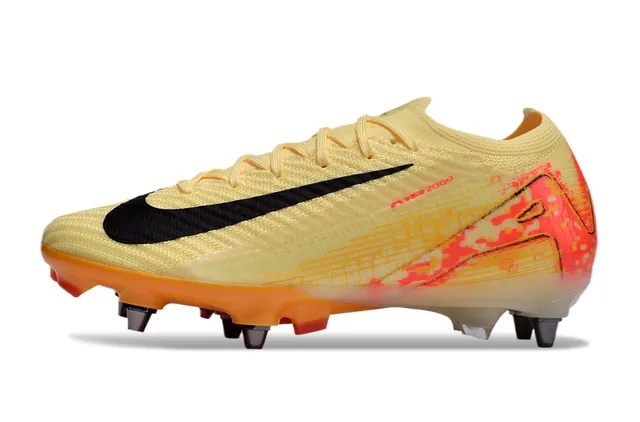 Nike Phantom GT Yellow Orange Knit Upper Pixelated Graphic Overlay Firm-Ground Soccer Shoes 7