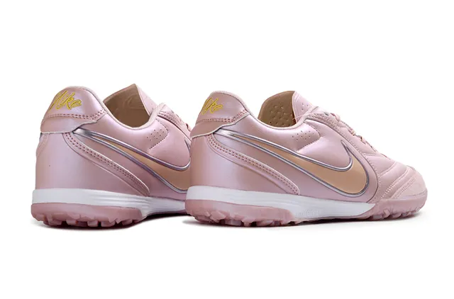 Nike Pink Beige Metallic Upper Hexagonal Stud Outsole Turf Soccer Shoes 7