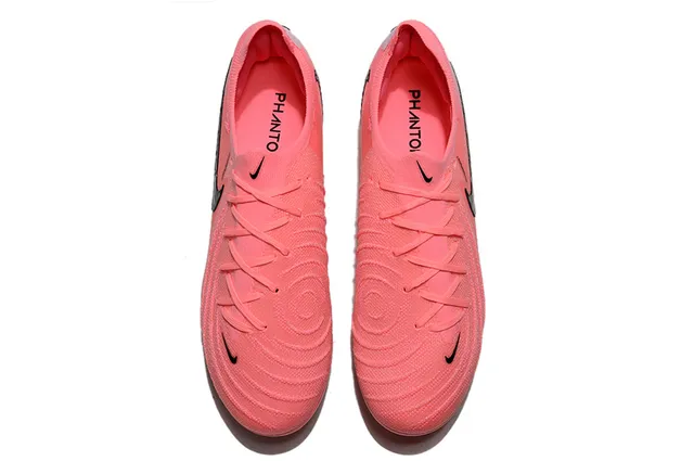 Nike Pink Black Knit Upper Sock-Fit Collar Firm-Ground Soccer Shoes 2