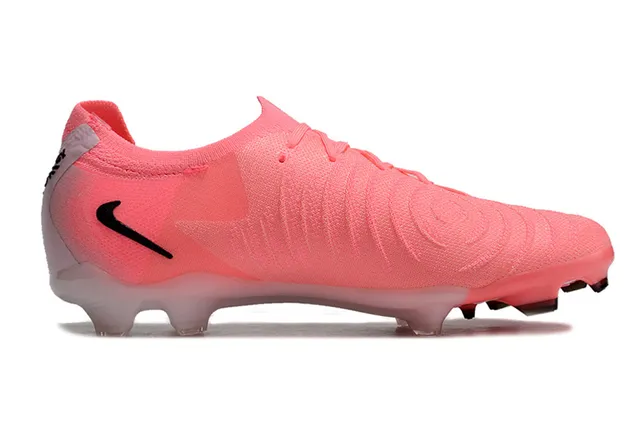 Nike Pink Black Knit Upper Sock-Fit Collar Firm-Ground Soccer Shoes 5