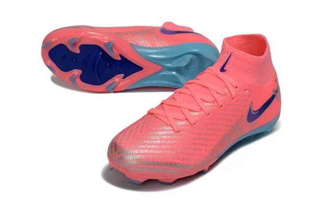 Nike chuteiras rosa e azul, upper em malha alta, gola de meia, para terreno firme 3