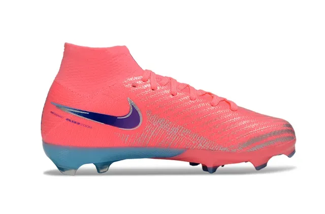 Nike chuteiras rosa e azul, upper em malha alta, gola de meia, para terreno firme 5