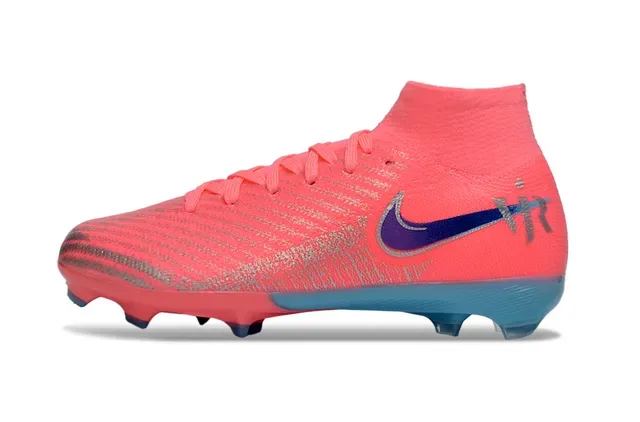 Nike chuteiras rosa e azul, upper em malha alta, gola de meia, para terreno firme 6