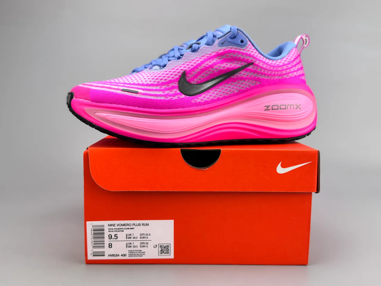 Nike Pink Blue Knit Mesh Upper Wave-Shaped ZoomX Midsole Running Shoes 6