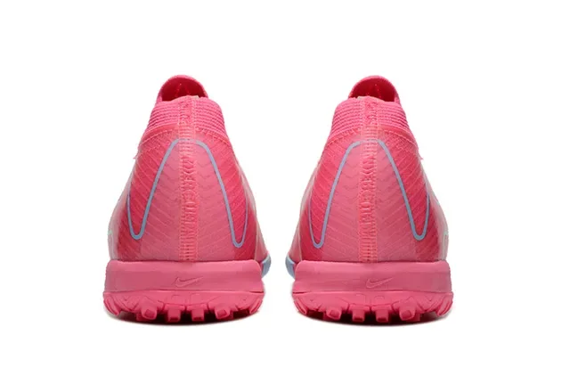 Nike Chaussures de Football Turf Upper en Tricô Langue Intégrée Rose et Bleu 4