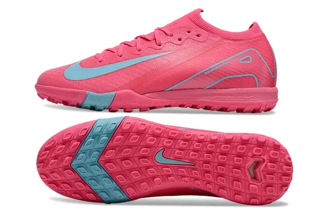 Nike Chaussures de Football Turf Upper en Tricô Langue Intégrée Rose et Bleu 5