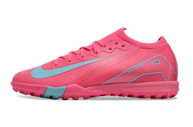 Nike Chaussures de Football Turf Upper en Tricô Langue Intégrée Rose et Bleu 8