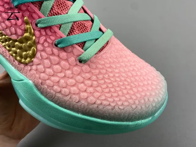 Nike Pink Gold High-Top Pebbled Texture Upper Basketball Shoes 5