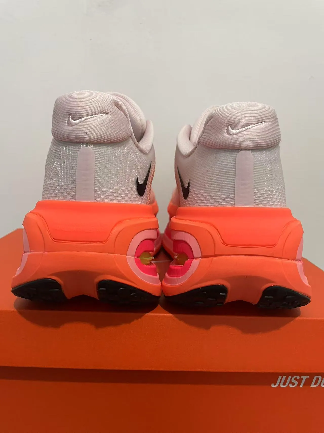 Nike Pink Orange Engineered Mesh Upper Translucent Cage Overlay Running Shoes 3