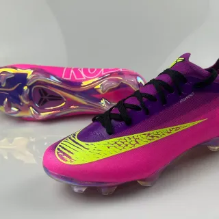 Nike حذاء كرة قدم وردي بنفسجي أعلى نسيج لوحة قزحية أرضية صلبة