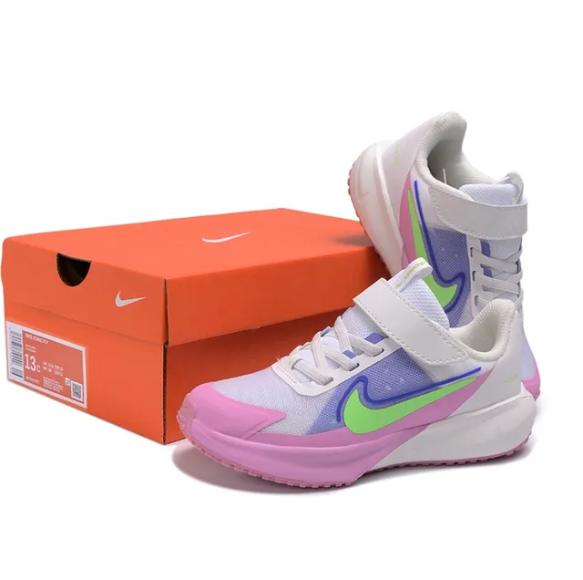Nike Pink White Low-Top Velcro Strap Closure Running Shoes 15