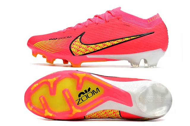 Nike Tênis de futebol com upper de malha rosa amarelo neón sobreposição Swoosh geométrica superfície firme 2