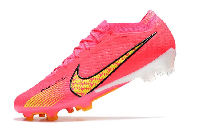 Nike Tênis de futebol com upper de malha rosa amarelo neón sobreposição Swoosh geométrica superfície firme 4