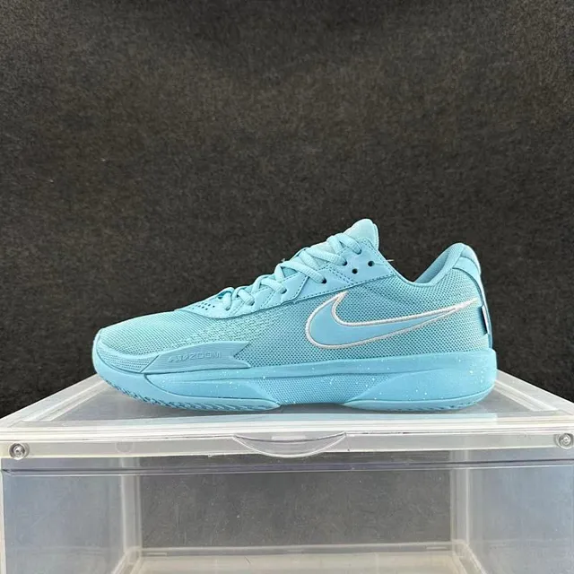 Nike Precision Blue Silver Mesh Upper Low-Top Basketball Shoes 2