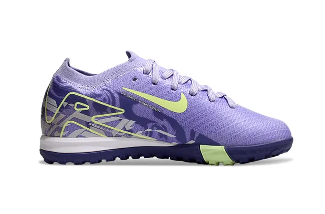 Nike Chaussures de football indoor violet et vert avec upper en maille silhouette low-cut 5