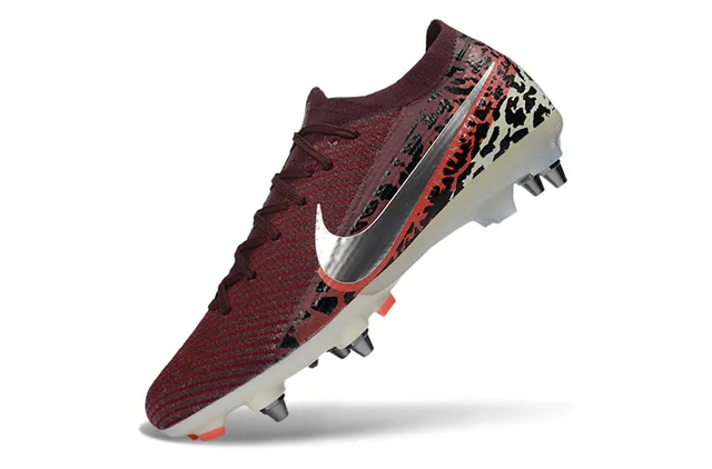 Nike Red Multicolor Knitted Flyknit Upper Animal-Print Overlay Firm-Ground Soccer Shoes 3