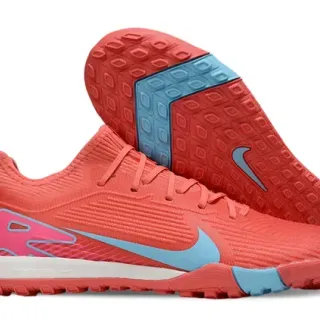 Nike Red Pink Knit Upper Asymmetrical Lacing Turf Soccer Shoes
