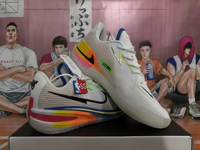 Nike Sabrina 2 Chaussures de Basket Blanc Bleu Orange Arc-en-Ciel Dégradé 2