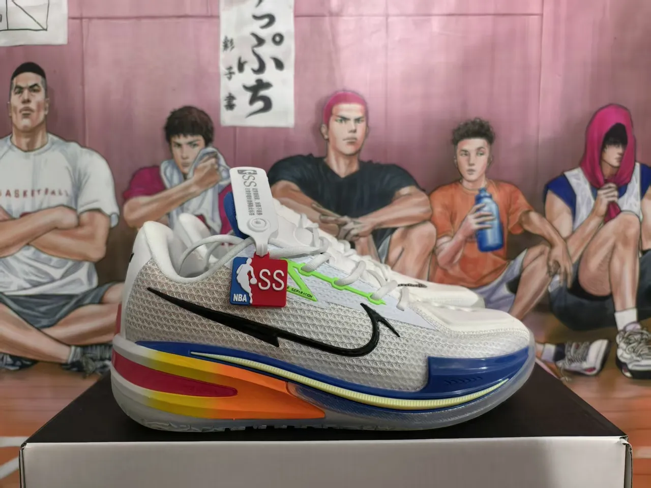 Nike Sabrina 2 Chaussures de Basket Blanc Bleu Orange Arc-en-Ciel Dégradé 5