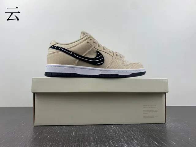 Nike SB Dunk Low Beige Black White स्केटबोर्ड जूते 10