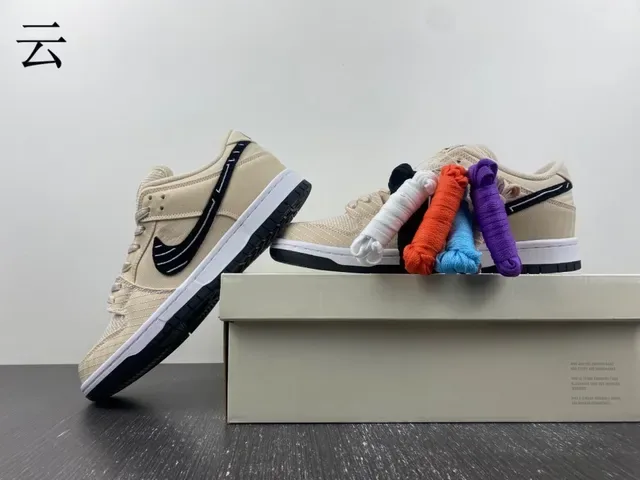 Nike SB Dunk Low Beige Black White स्केटबोर्ड जूते 11