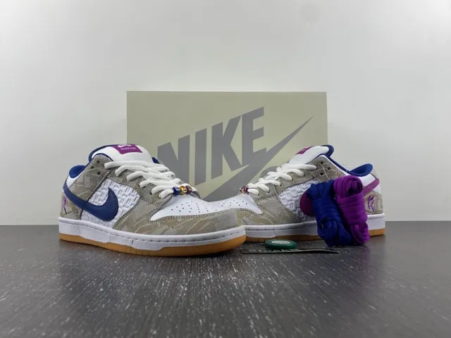 Nike SB Dunk Low Beige Blue Purple Signature Skateboard Shoes 13