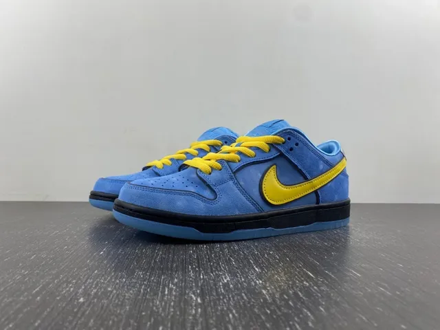 Nike SB Dunk Low Blue Yellow Skateboard Shoes 2