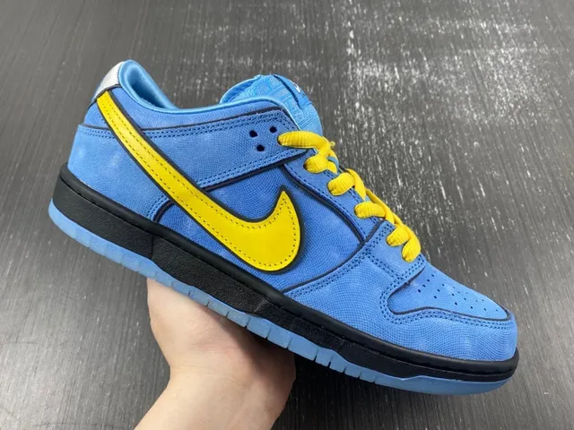 Nike SB Dunk Low Blue Yellow Skateboard Shoes 5