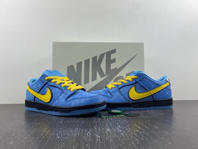 Nike SB Dunk Low Blue Yellow Skateboard Shoes 13