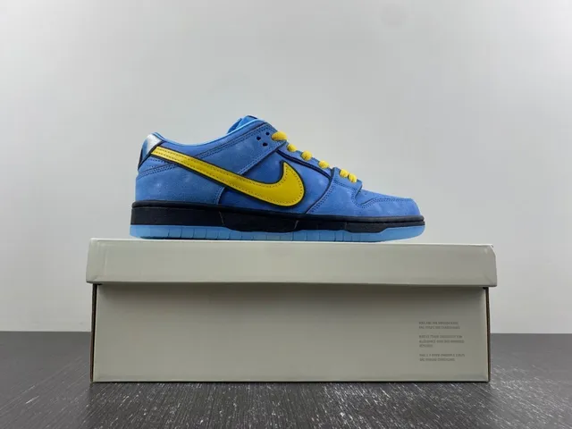 Nike SB Dunk Low Blue Yellow Skateboard Shoes 15