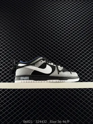 Nike SB Dunk Low Gray Black White Skateboard Shoes 2