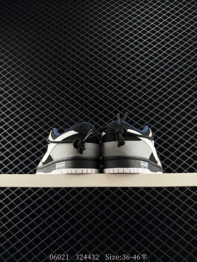 Nike SB Dunk Low Gray Black White Skateboard Shoes 3