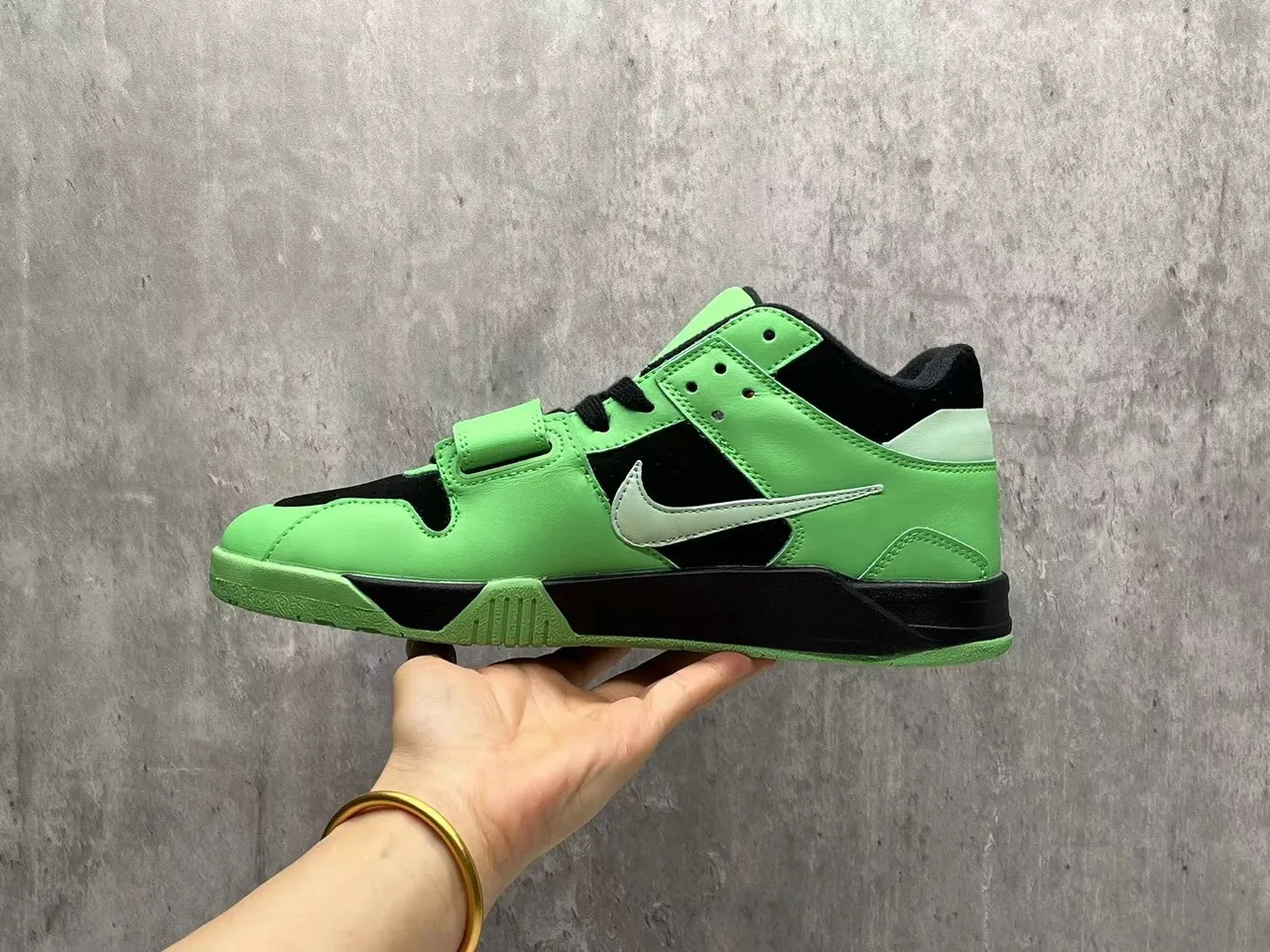 Nike SB Force 58 Chaussures de Skateboard Vert Néon Noir 6