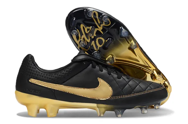 Nike Tiempo Legend White and Gold Firm-Ground Soccer Shoes 2