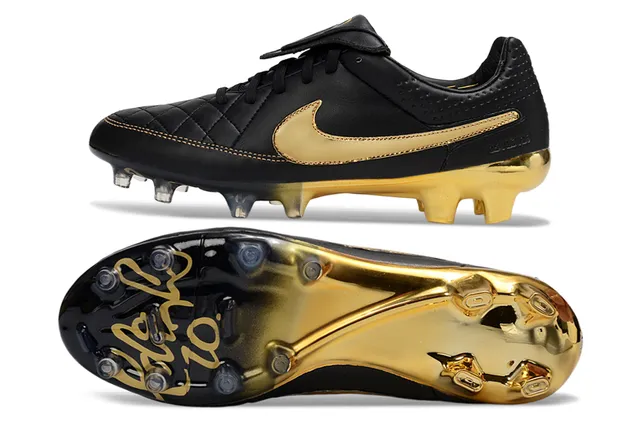 Nike Tiempo Legend White and Gold Firm-Ground Soccer Shoes 7