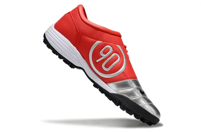 Nike Total 90 III Plata y Rojo Turf Zapatos de fútbol 3