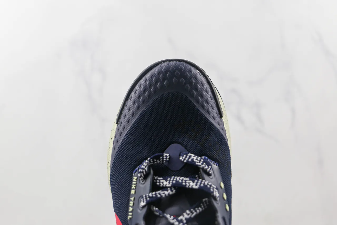 Nike Trail Navy Red Mesh Upper Bold Swoosh Running Shoes 6