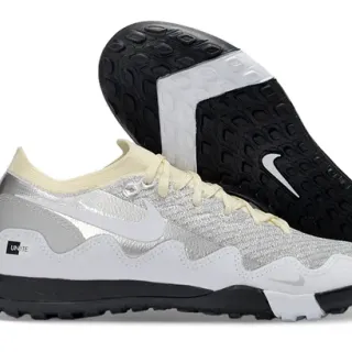 Nike Unite Silver Black Knit Upper Metallic Overlay Sneakers