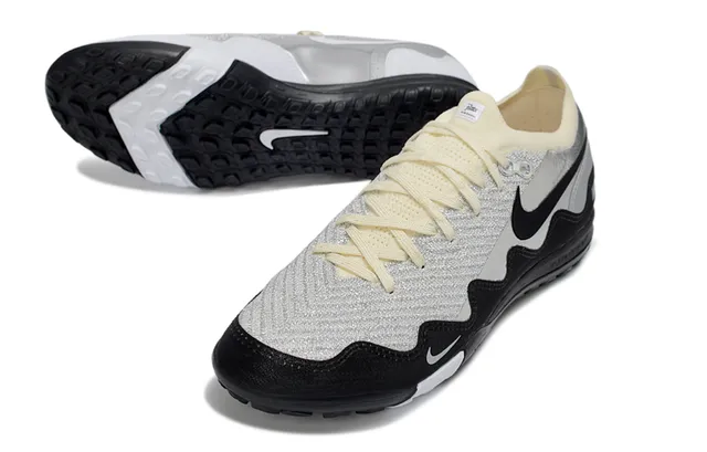 Nike Unite Silver Black Knit Upper Metallic Overlay Sneakers 2