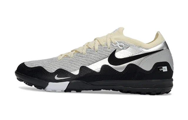 Nike Unite Silver Black Knit Upper Metallic Overlay Sneakers 5