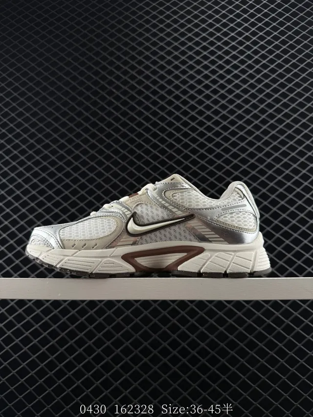 Nike V5 RNR Silver Brown Midsole Mesh Upper Chunky Sneakers 7
