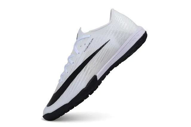 Nike Blanc Noir Flyweave Supérieur Silhouette Basse Chaussures de Football Indoor 3