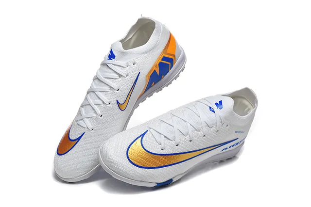Nike Chaussures de Football Turf Blanc Bleu à Coupe Basse en Tissu Tricoté Col de Type Chaussette 2