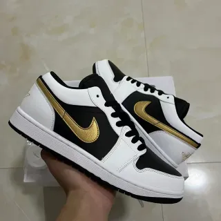 Nike White Gold Low-Top Leather And Synthetic Overlay Lifestyle Sneakers